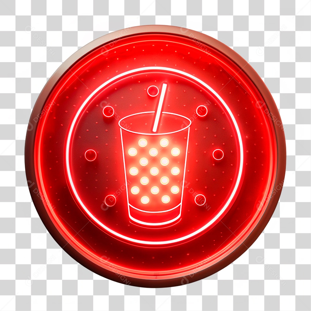 Placa de Led Redonda E Bebida PNG Transparente