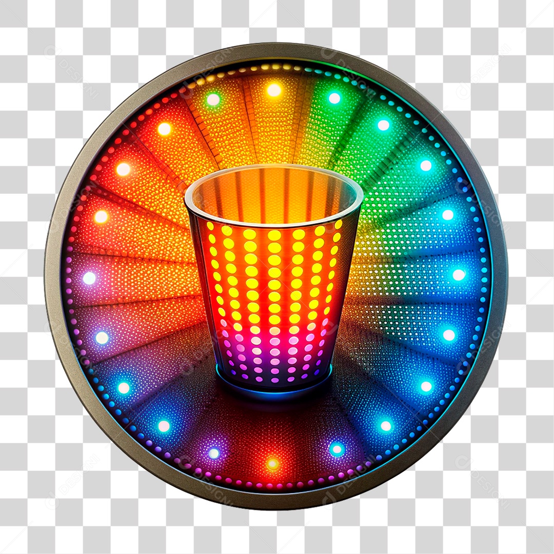 Placa de Led Redonda E Bebida PNG Transparente