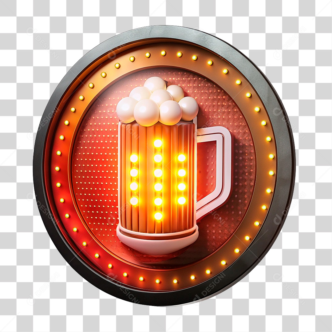 Placa de Led Redonda E Bebida PNG Transparente
