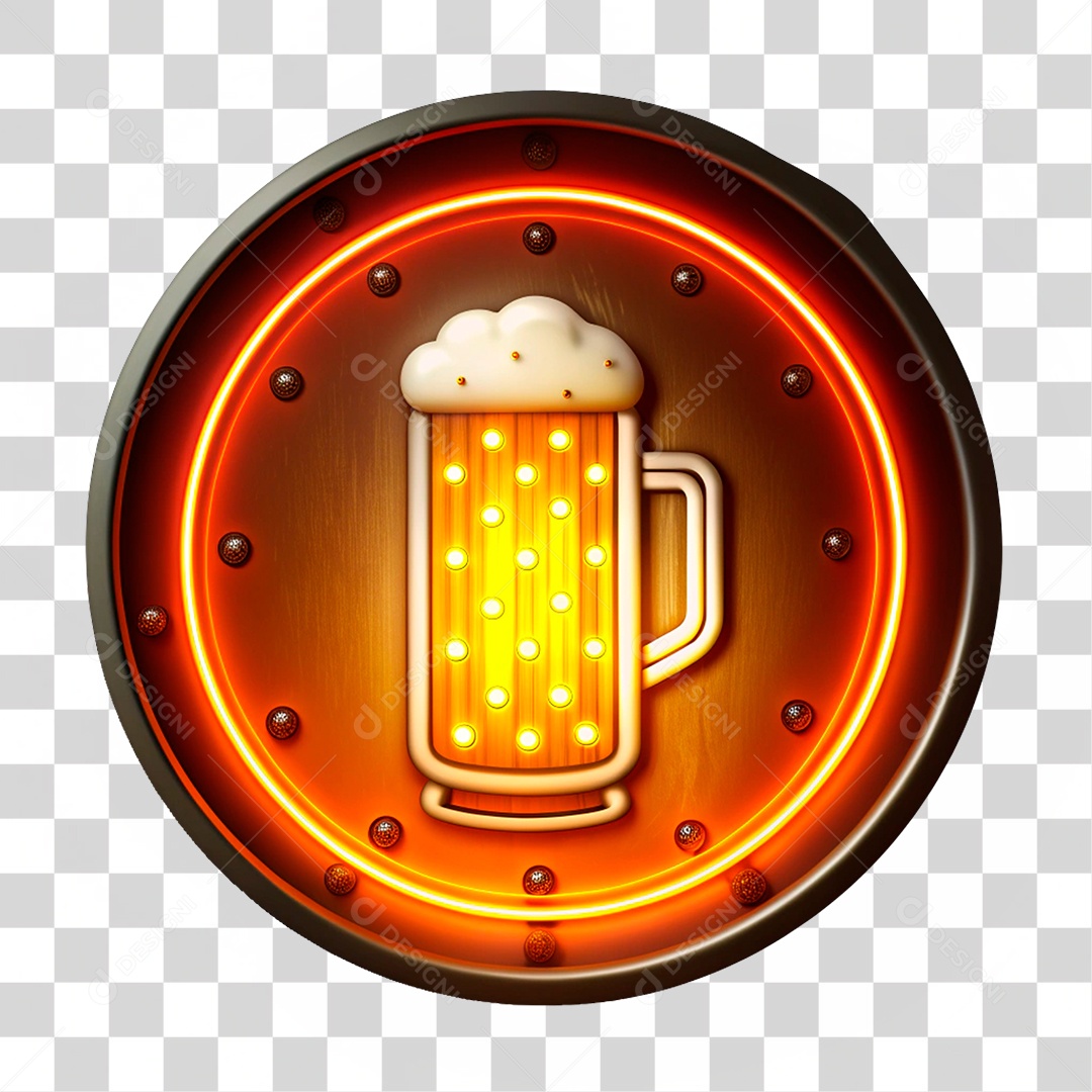 Placa de Led Redonda E Bebida PNG Transparente
