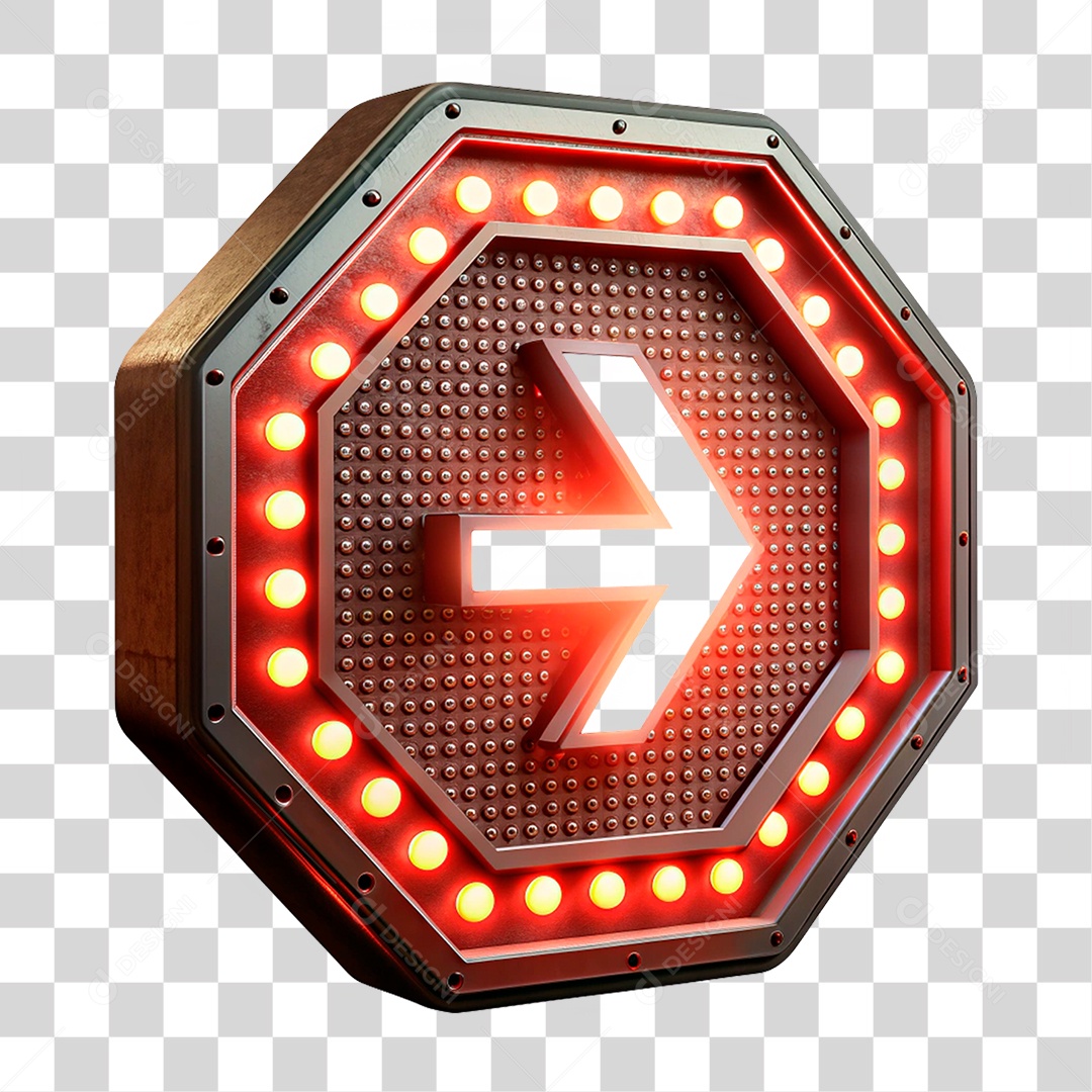 Placa De Led Redonda Com Seta PNG Transparente