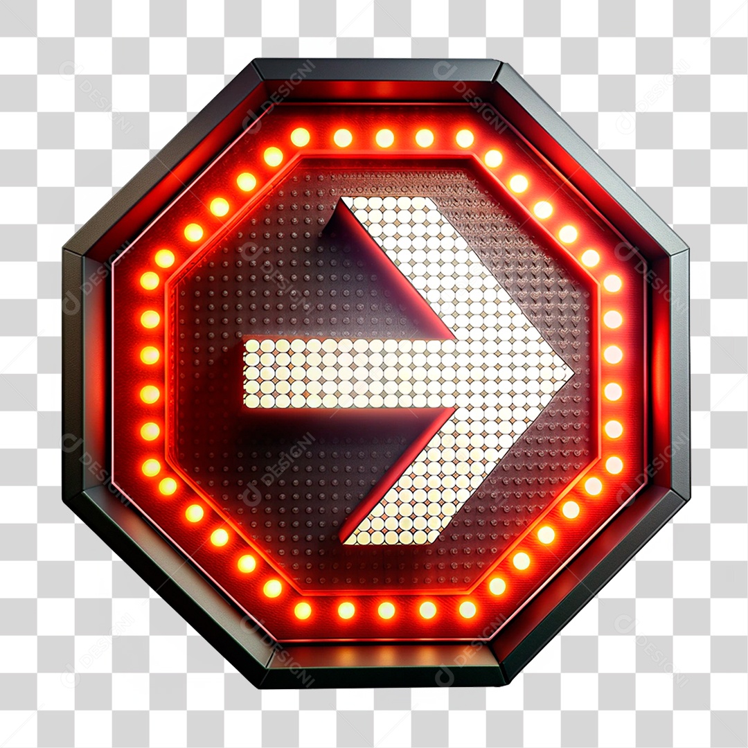 Placa De Led Redonda Com Seta PNG Transparente