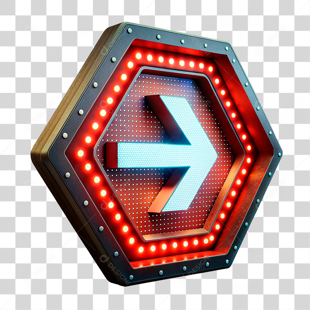 Placa De Led Redonda Com Seta PNG Transparente