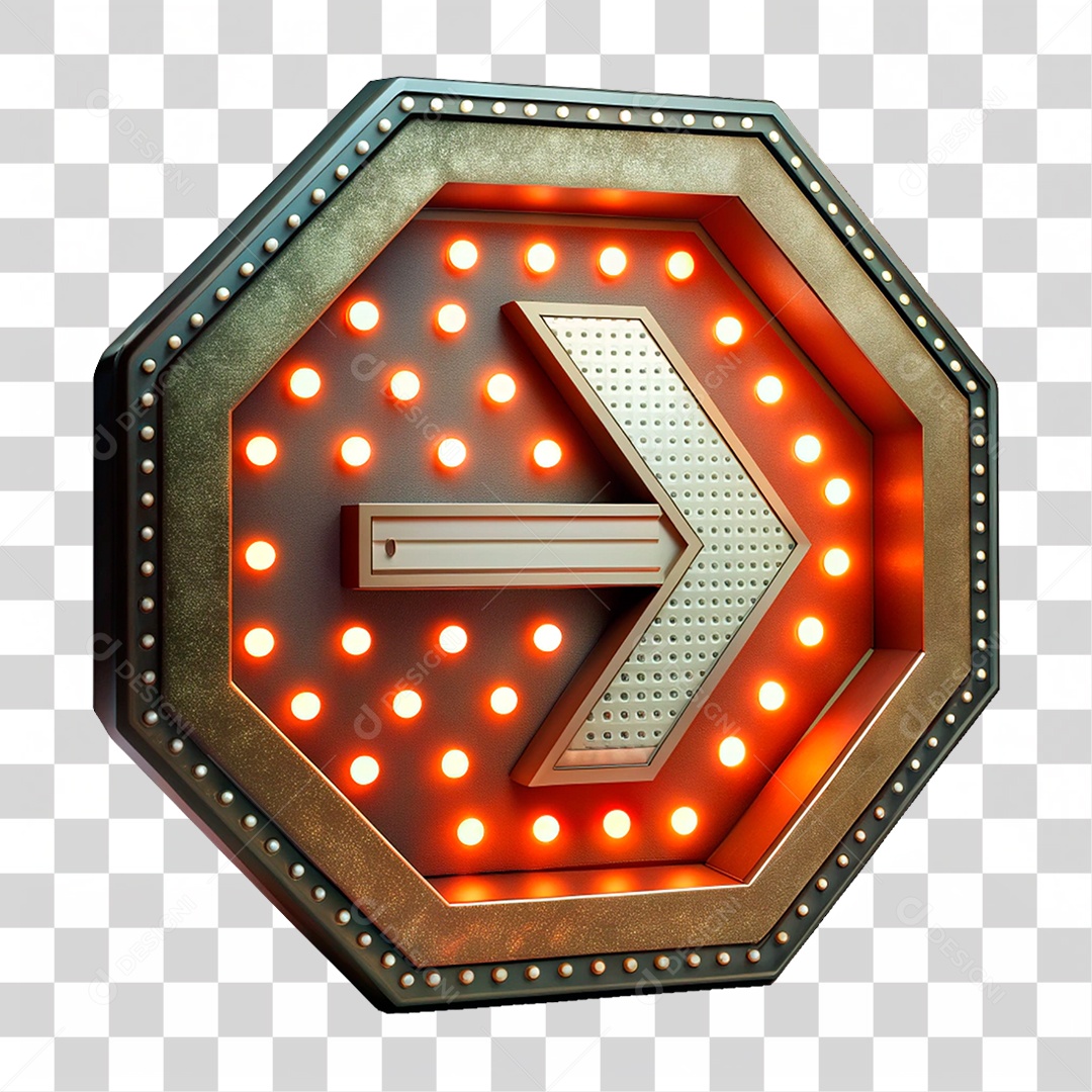 Placa De Led Redonda Com Seta PNG Transparente