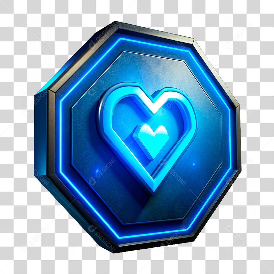 Elemento 3D Placa de Metal com Leds PNG Transparente