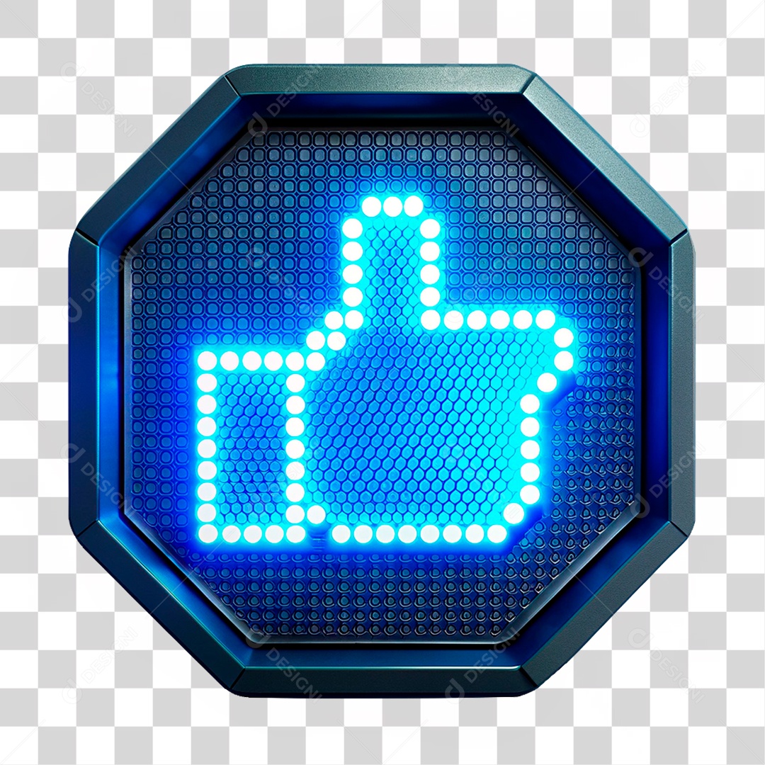 Elemento 3D Placa de Metal com Leds Emoji PNG Transparente
