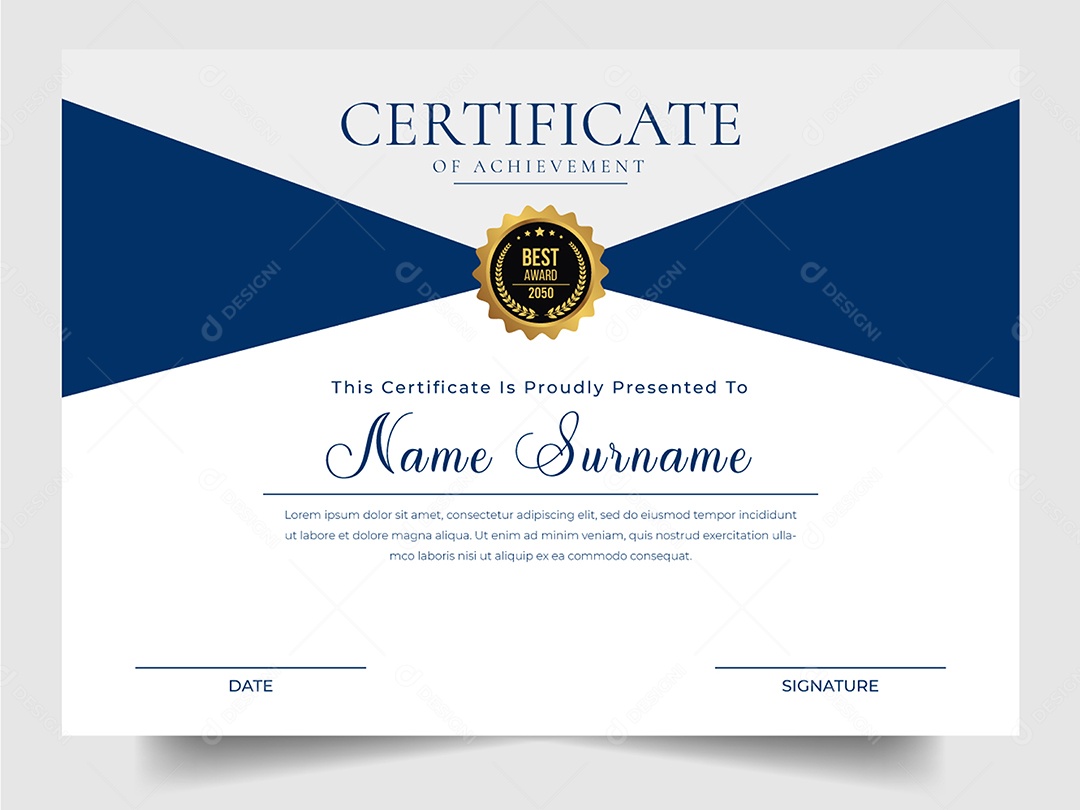 Modelo de Certificado Vetor EPS Editável