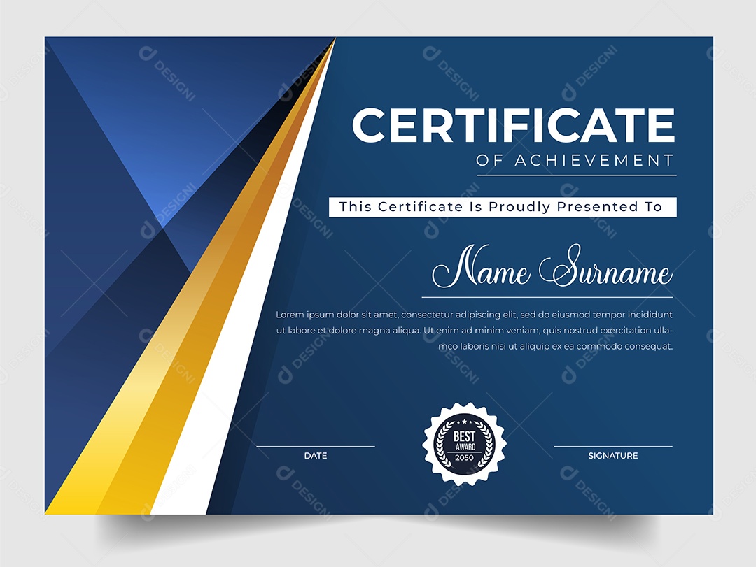 Modelo de Certificado Vetor EPS Editável
