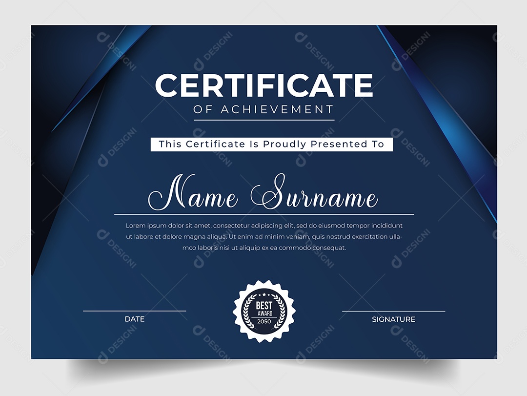 Modelo de Certificado Vetor EPS Editável