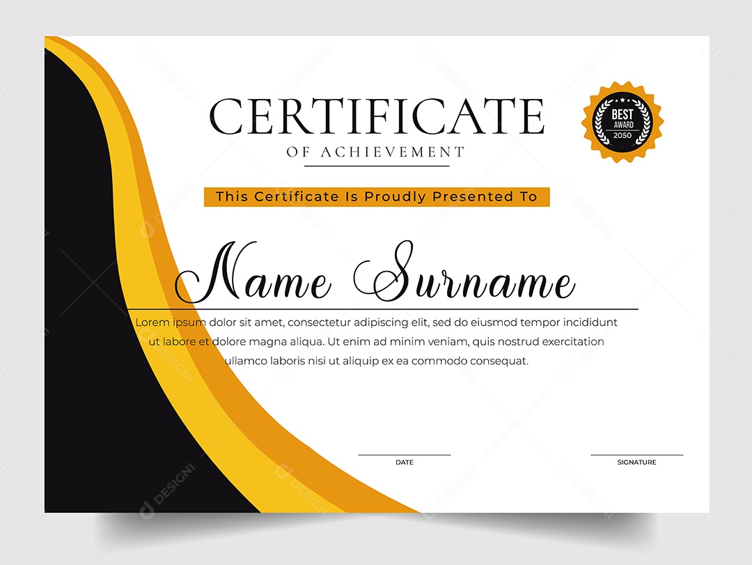 Modelo de Certificado Vetor EPS Editável