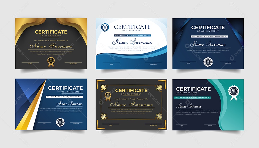 Modelo de Certificado Vetor EPS Editável