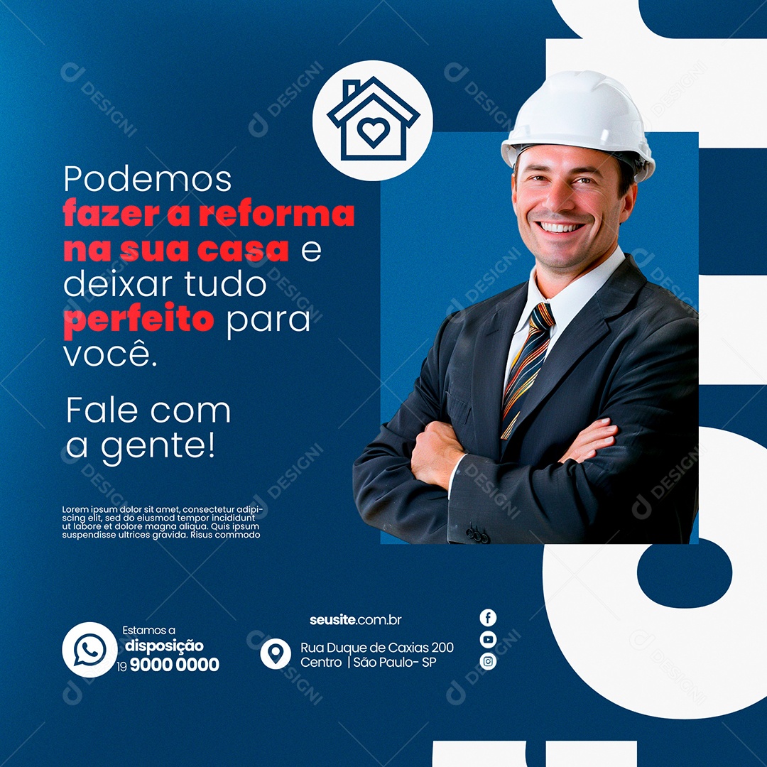 Construtora Social Media PSD Editável