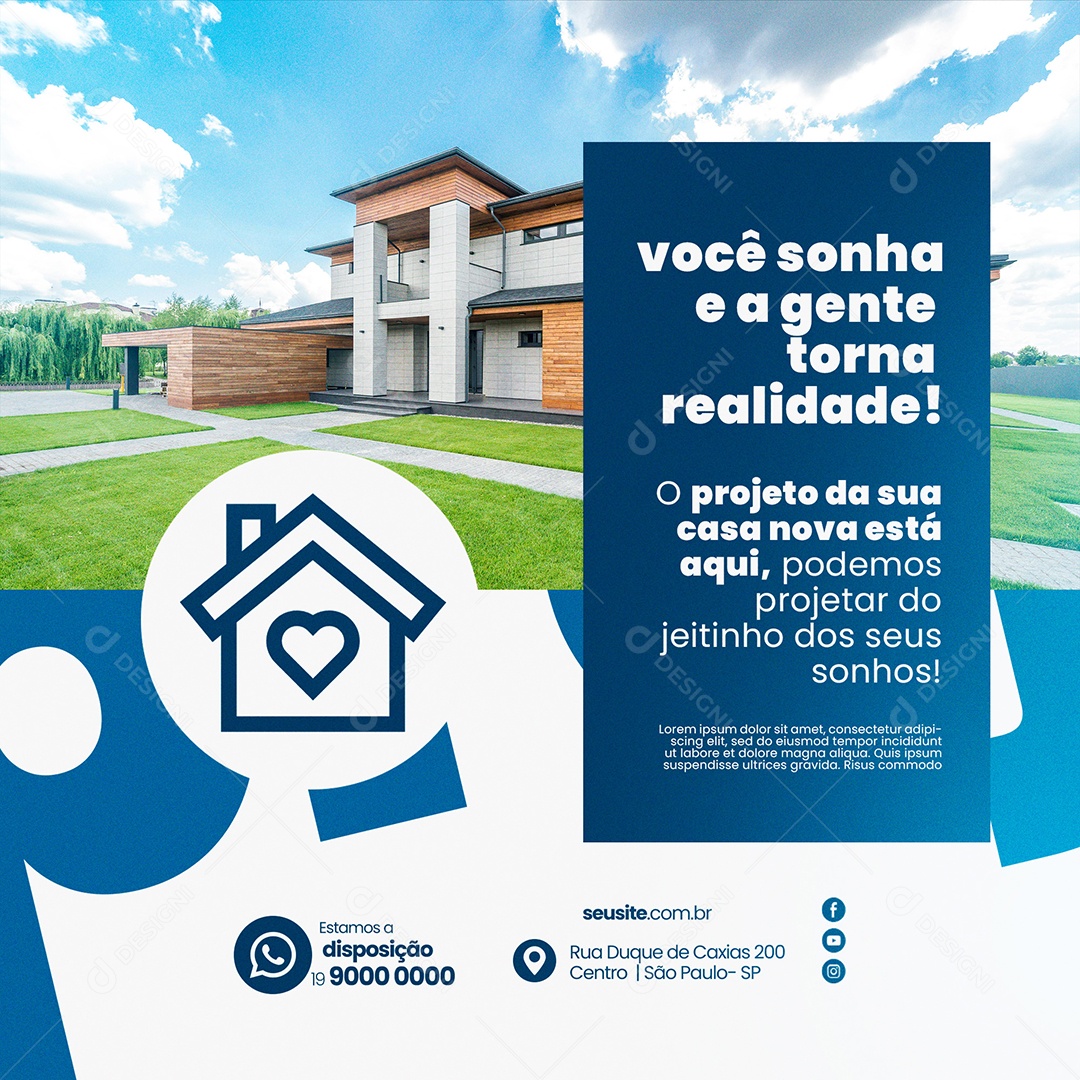Construtora Social Media PSD Editável