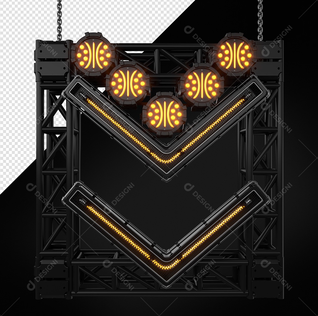 Iluminação de Palco Elemento 3D para Composição PSD