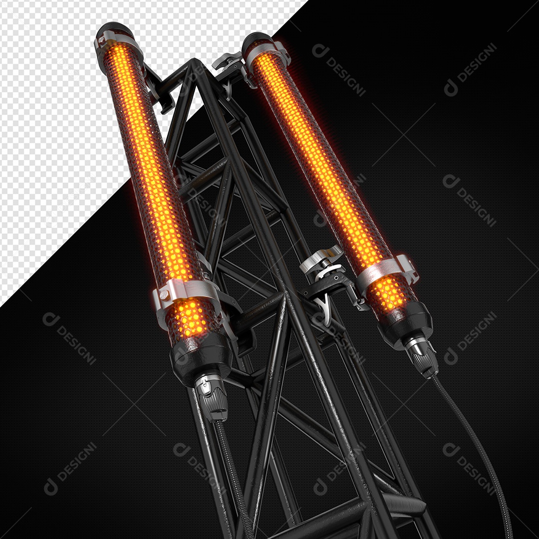 Lâmpadas Iluminação de Palco Elemento 3D para Composição PSD