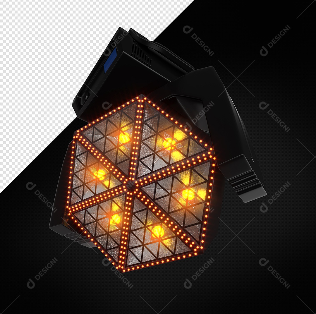 Placa Metal com Led Elemento 3D para Composição PSD