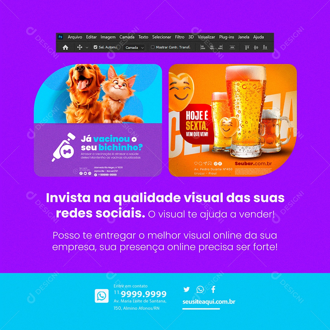 Portfólio Invista na Qualidade Visual das Suas Redes Sociais Social Media PSD Editável