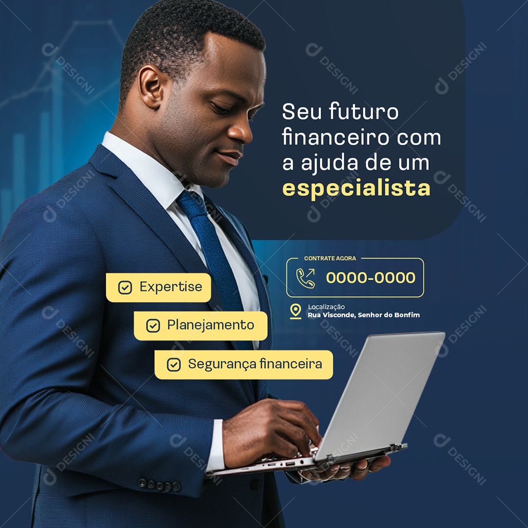 Vagas de Empregos Contrate Contador Social Media PSD Editável