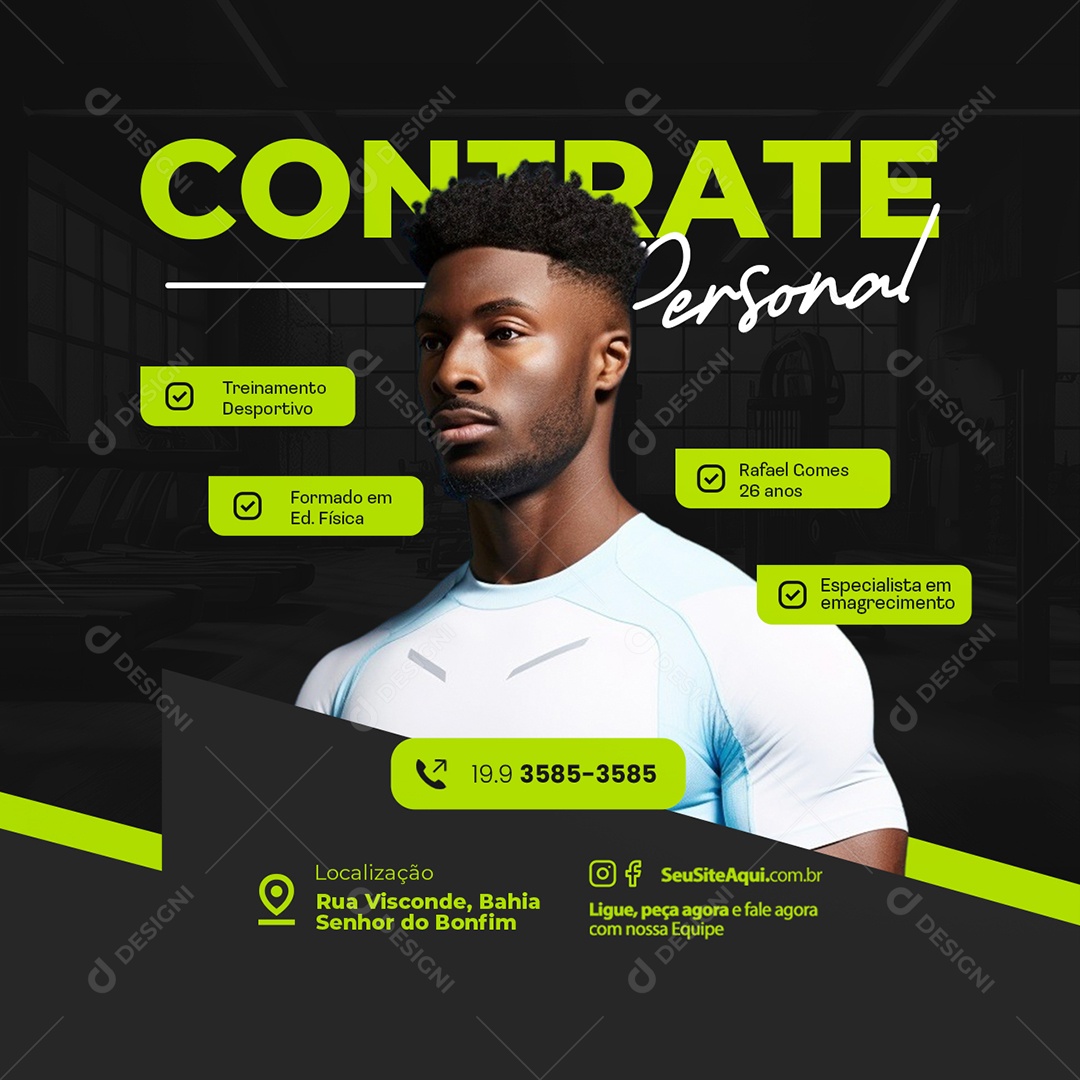 Vagas de Empregos Contrate Personal Social Media PSD Editável