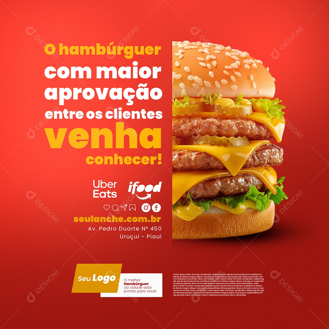 Hamburgueria Moda Social Media PSD Editável