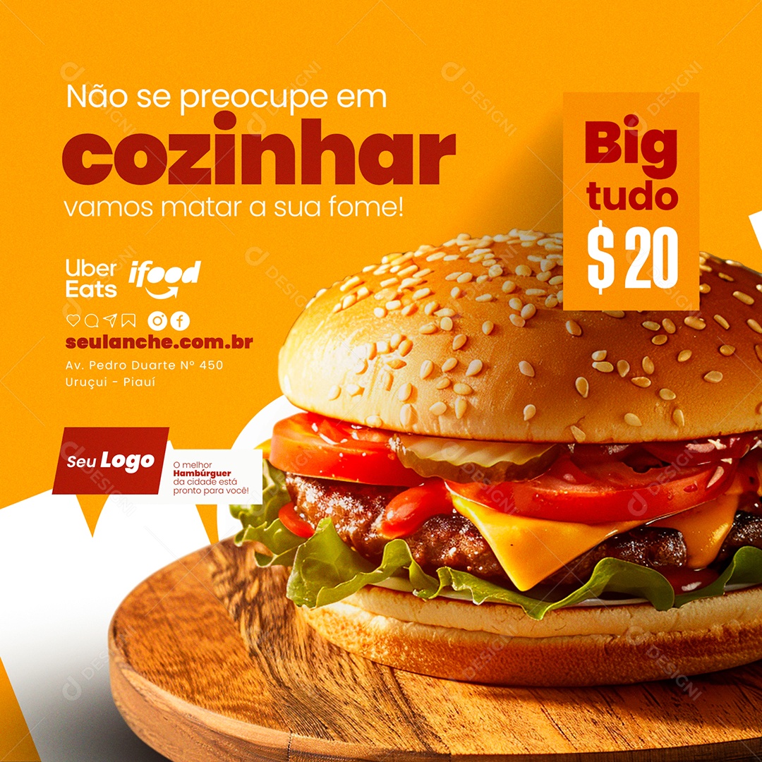 Hamburgueria Social Media PSD Editável