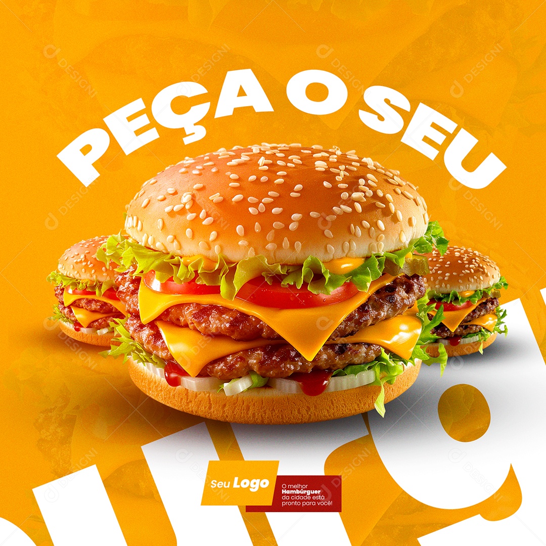 Hamburgueria Peça o Seu Social Media PSD Editável