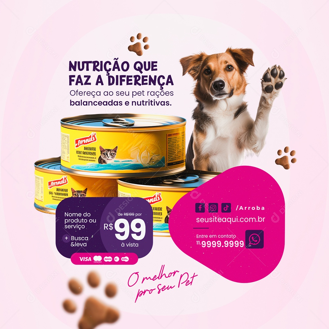 Petshop Nutrição Que Faz a Diferença Social Media PSD Editável
