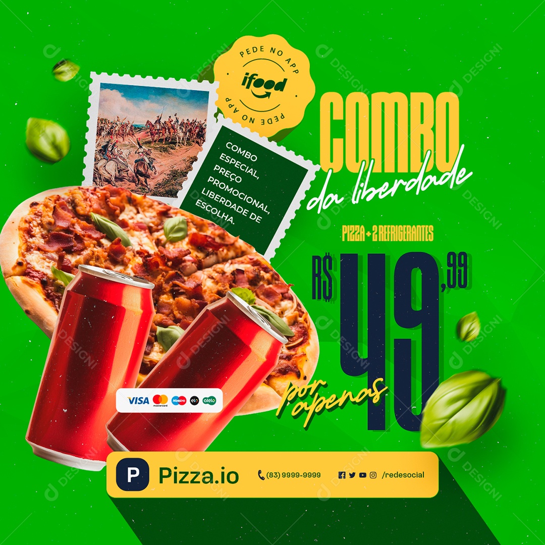 Pizzaria Mix de Sabores Social Media PSD Editável