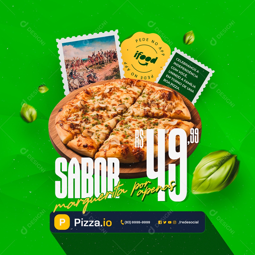 Pizzaria Sabor Marguerita Social Media PSD Editável