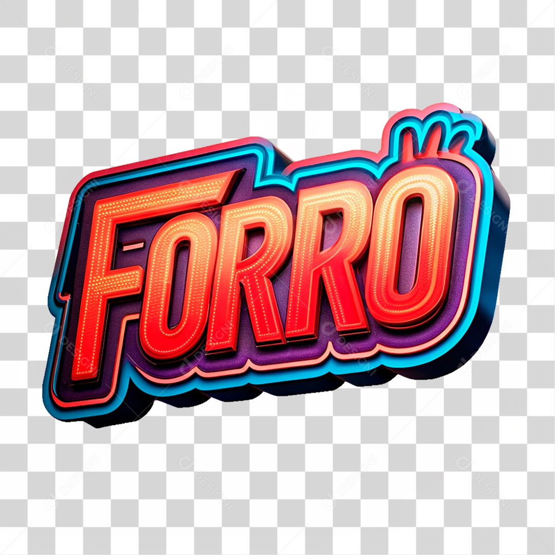 Selo 3D Forró para Composição PNG Transparente