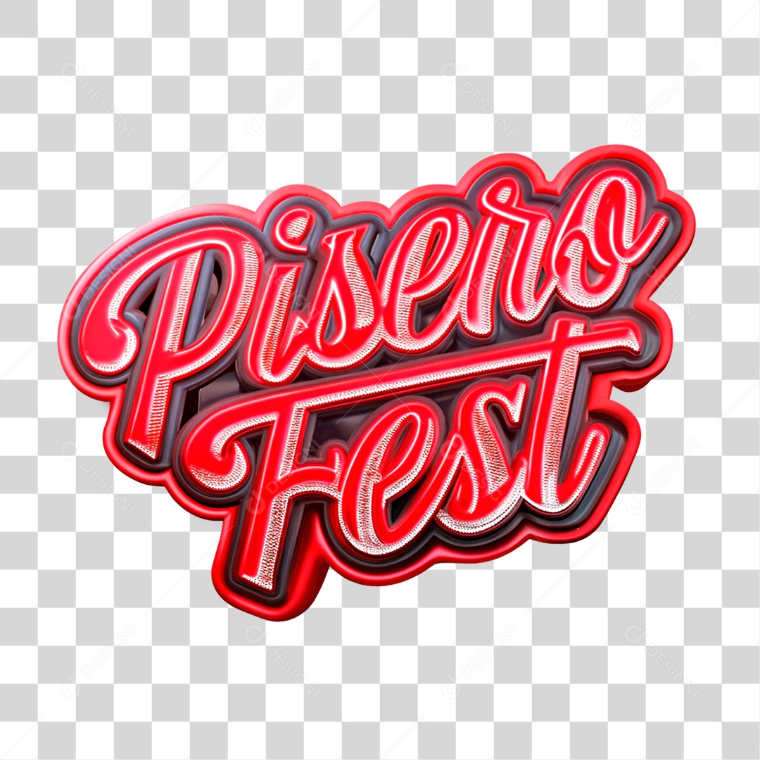 Selo 3D Piseiro Fest para Composição PNG Transparente