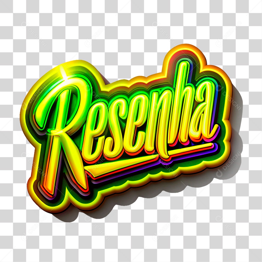 Selo 3D Resenha para Composição PNG Transparente