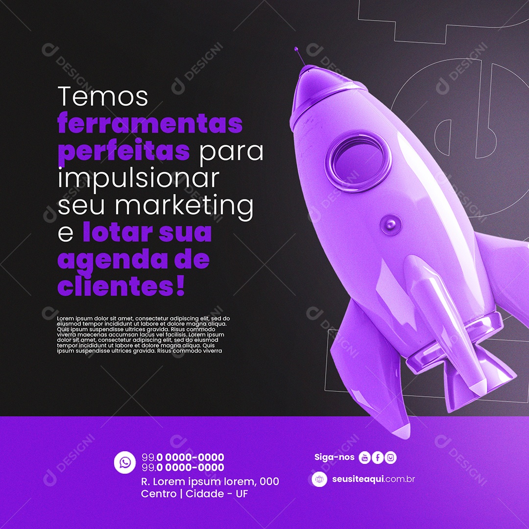 Agência de Marketing Digital Social Media PSD Editável