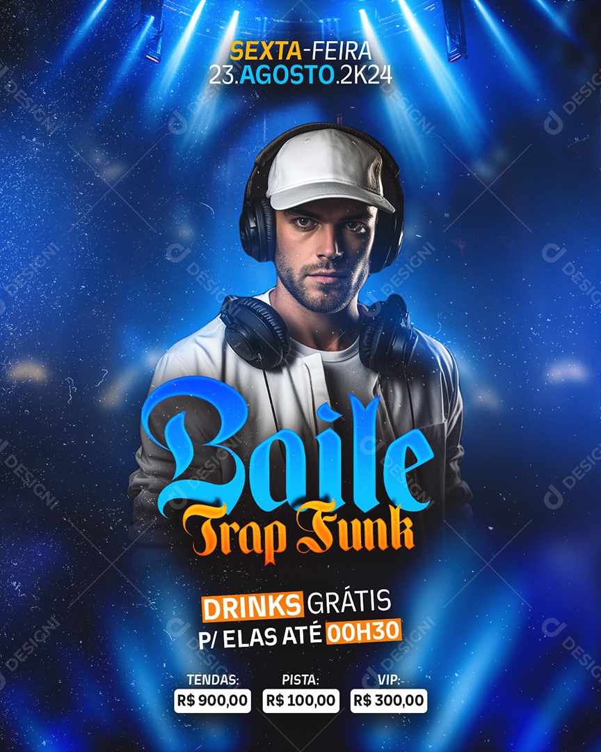 Flyer Baile Trap Funk Social Media PSD Editável