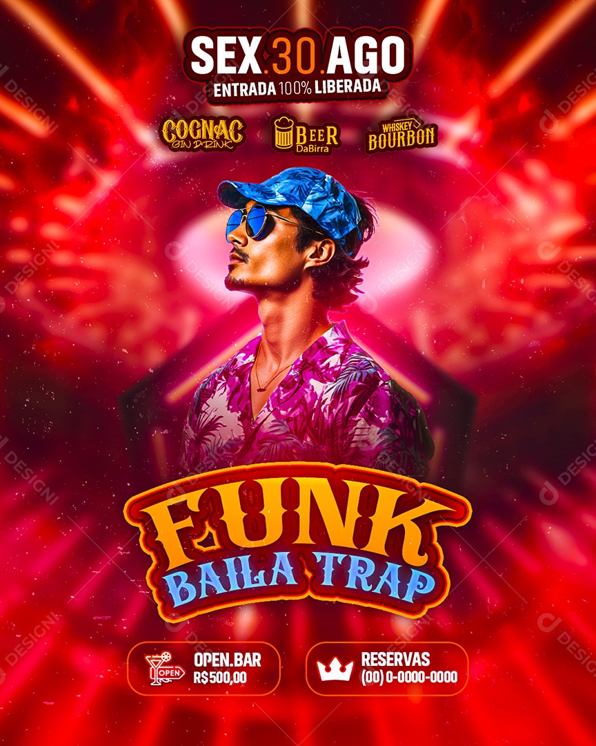 Flyer Funk Baila Trap Social Media PSD Editável