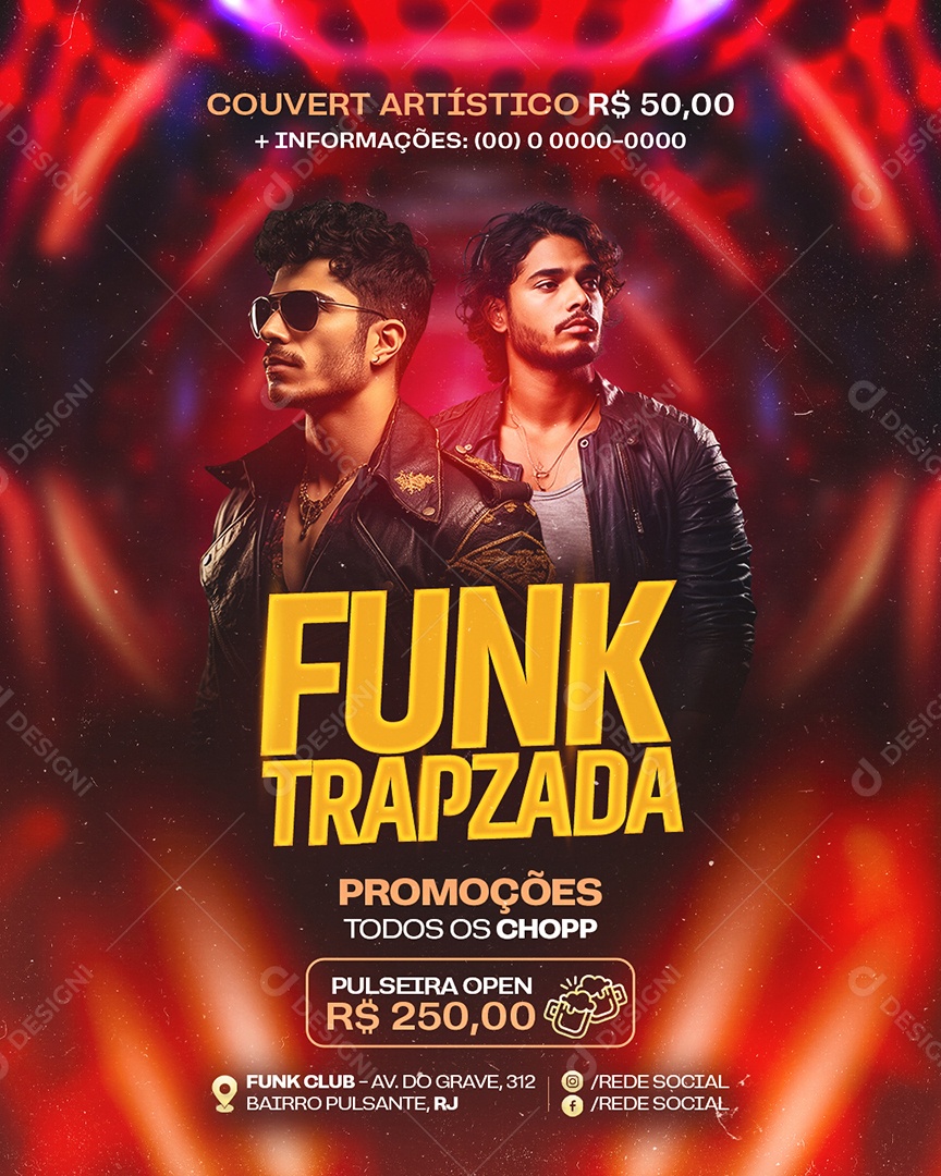 Flyer Funk Trapzada Social Media PSD Editável