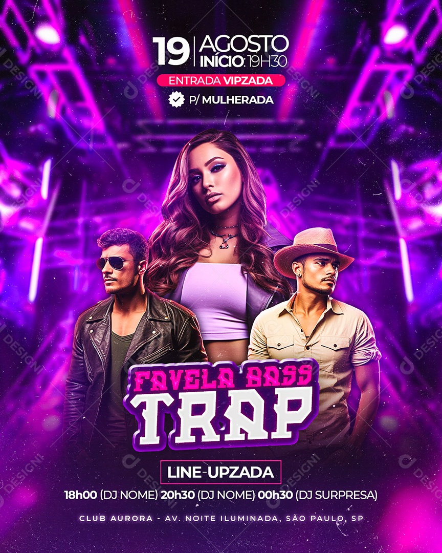 Flyer Favela Bass Trap Social Media PSD Editável