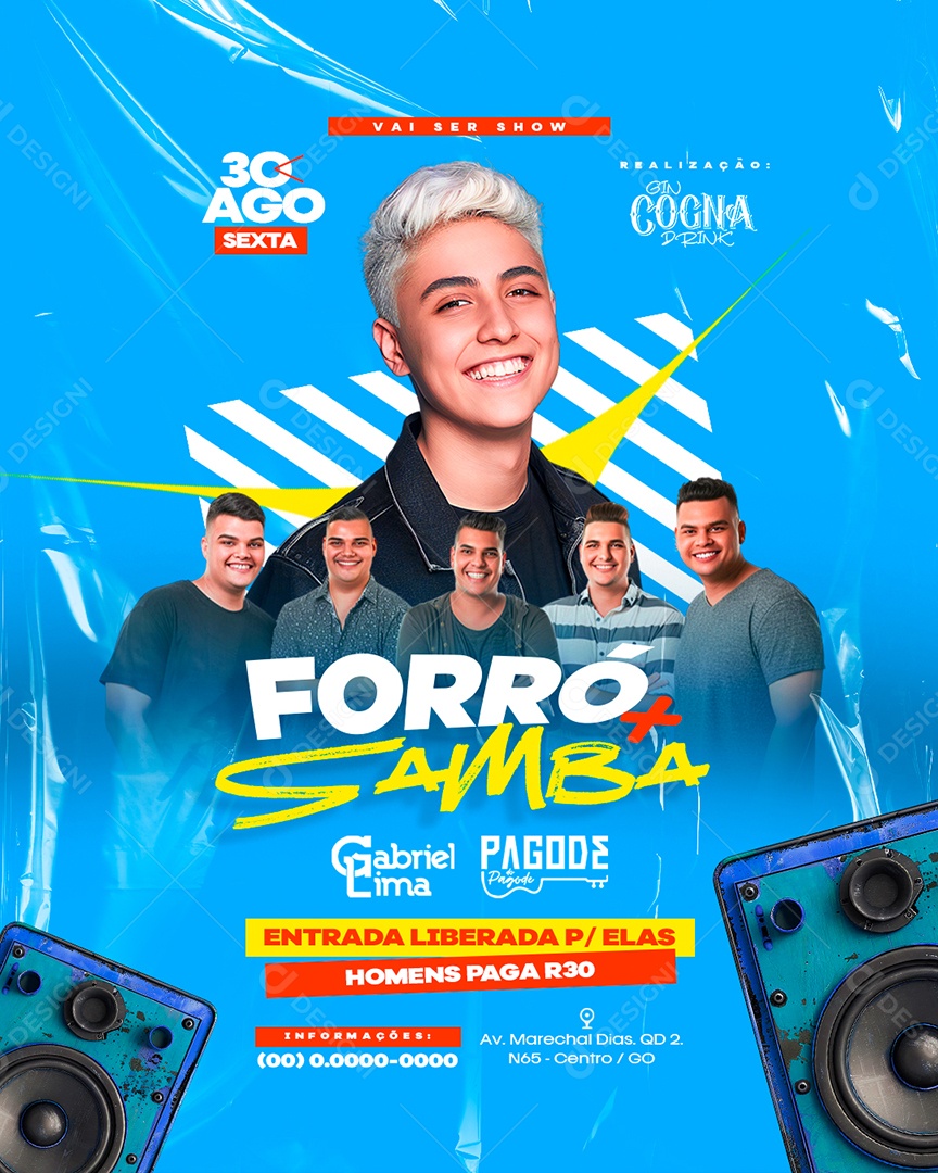 Flyer Forro Mais Samba Gabriel Lima Pagode do Pagode Social Media PSD Editável