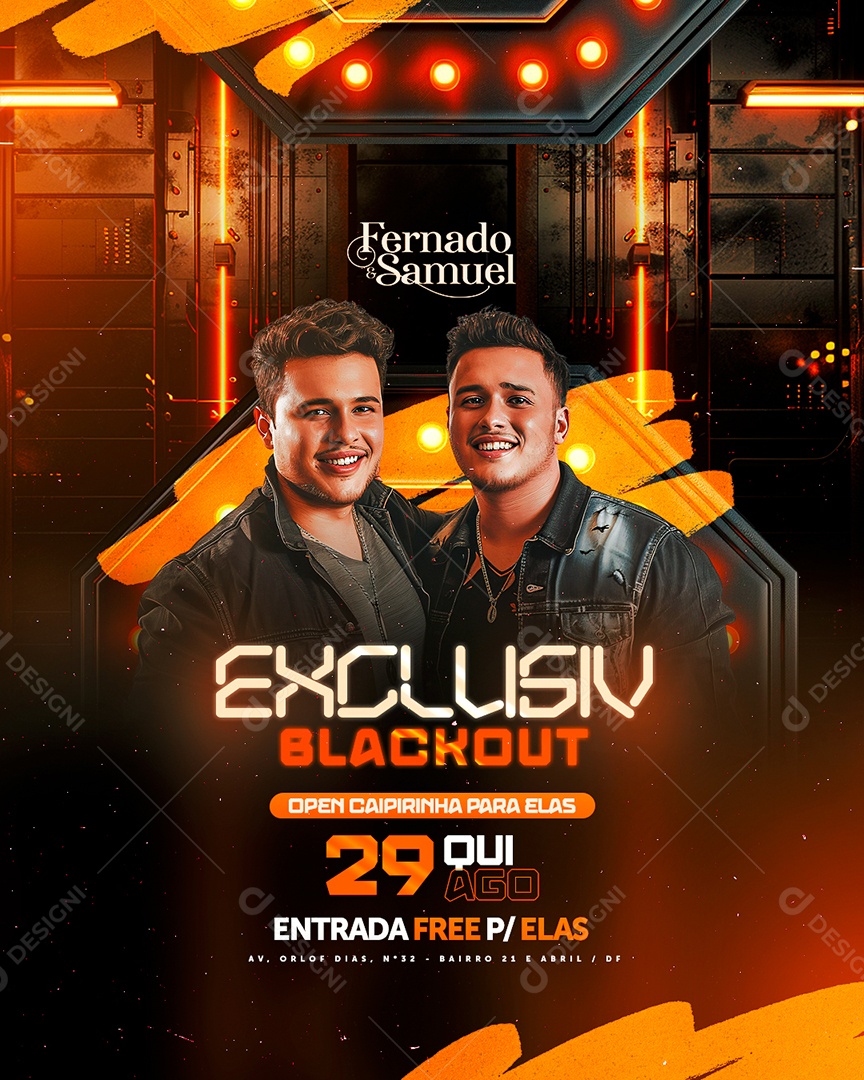 Flyer Exclusiv Blackout Fernado e Samuel Social Media PSD Editável