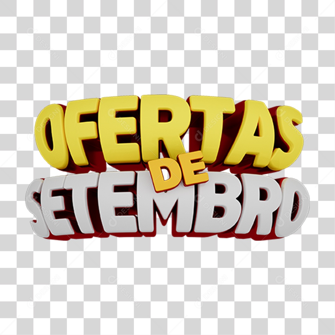 Ofertas de Setembro Texto 3D PNG Transparente