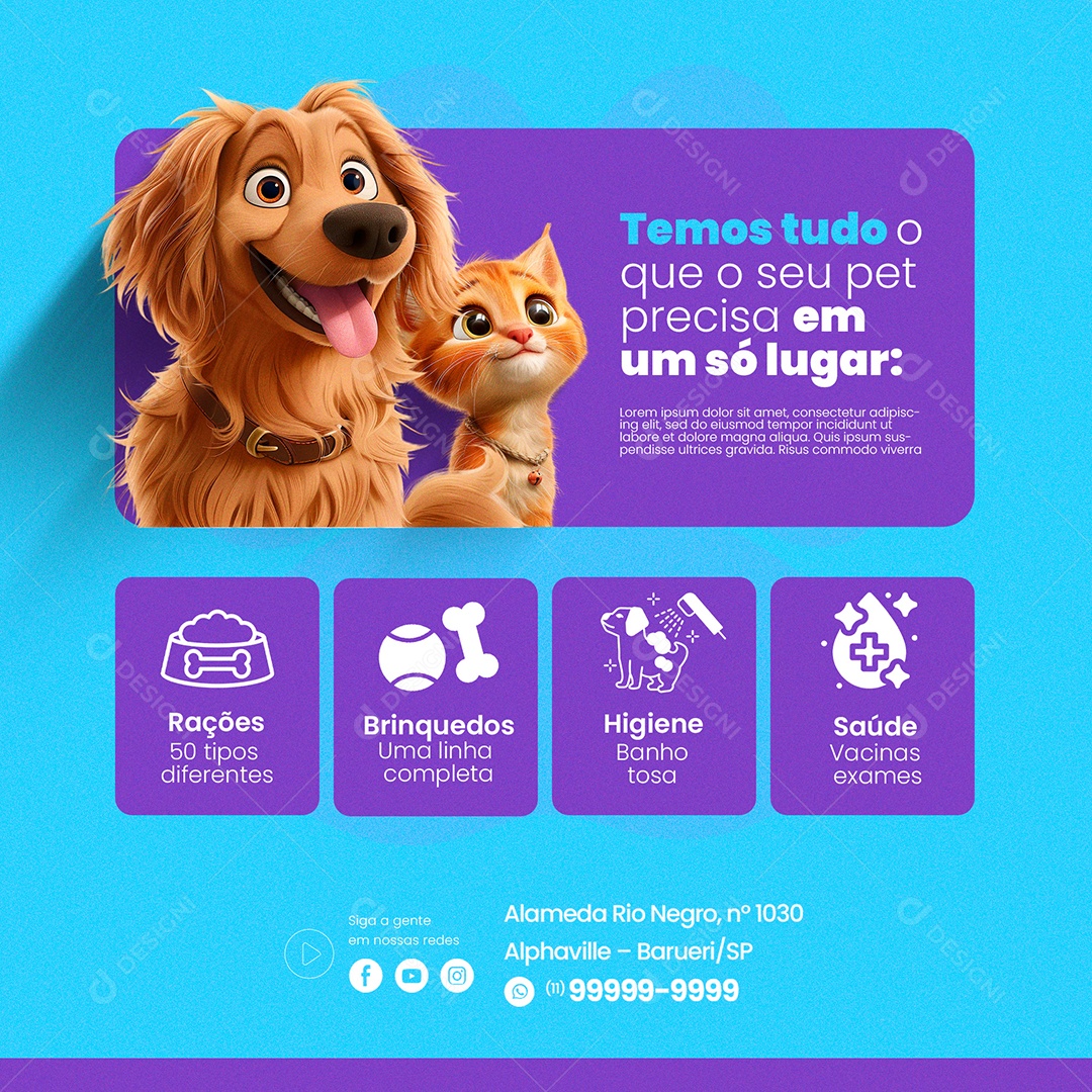 Pet Shop Social Media PSD Editável