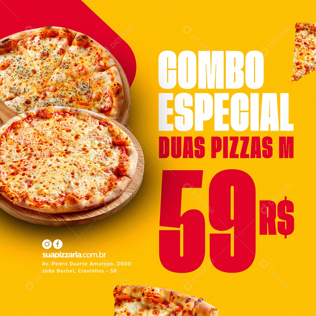 Pizzaria Combo Especial Social Media PSD Editável