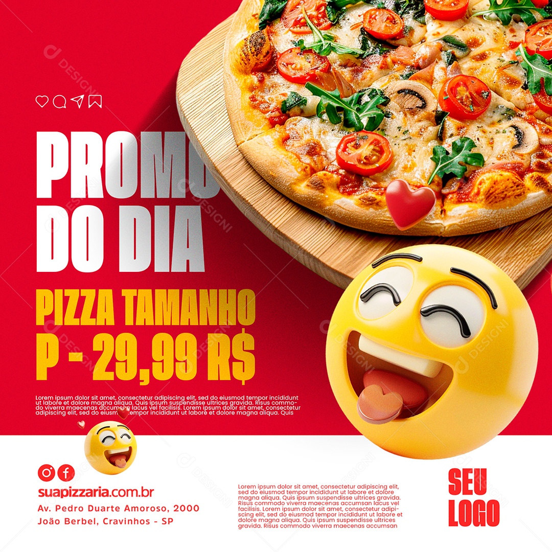 Pizzaria Promo do Dia Social Media PSD Editável