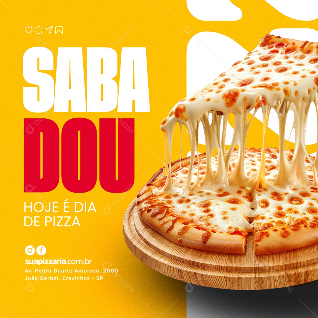 Pizzaria Sabadou Social Media PSD Editável