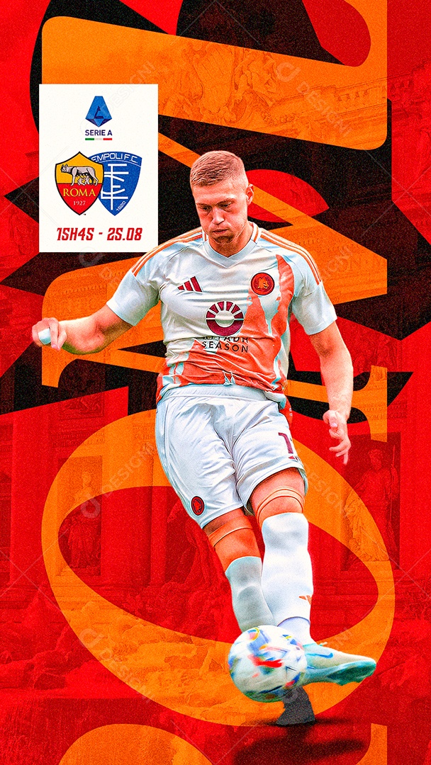 Flyer Matchday Dovbyk Roma Social Mídia PSD Editável