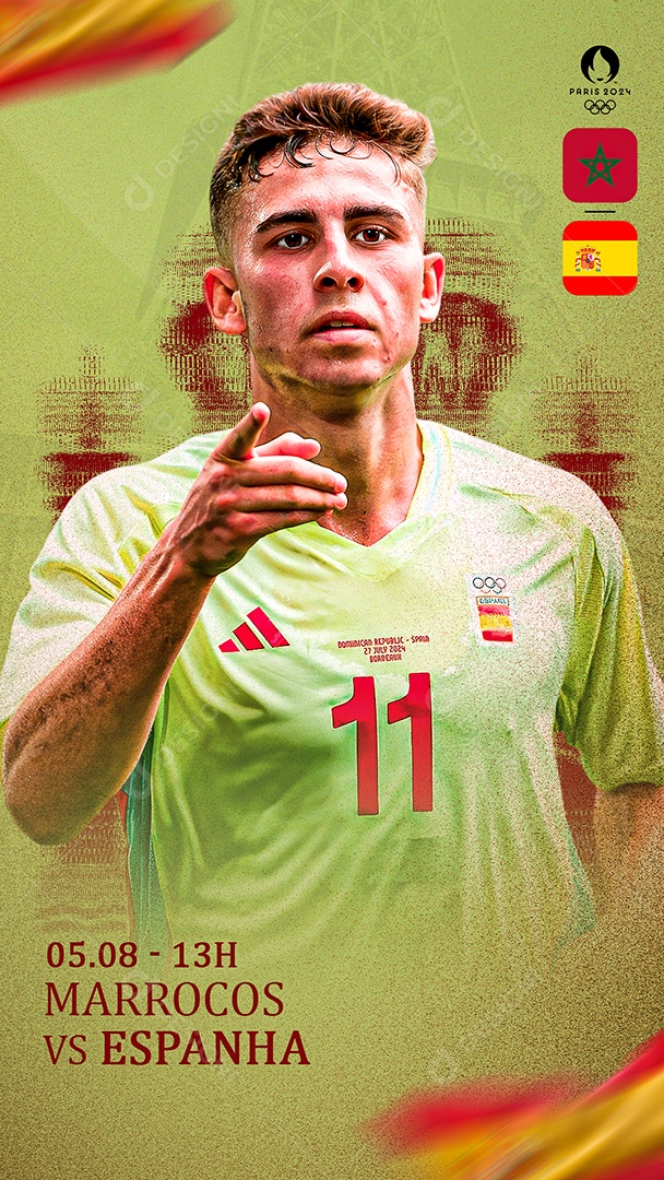 Flyer Matchday Fermin Torres Espanha Social Mídia PSD Editável