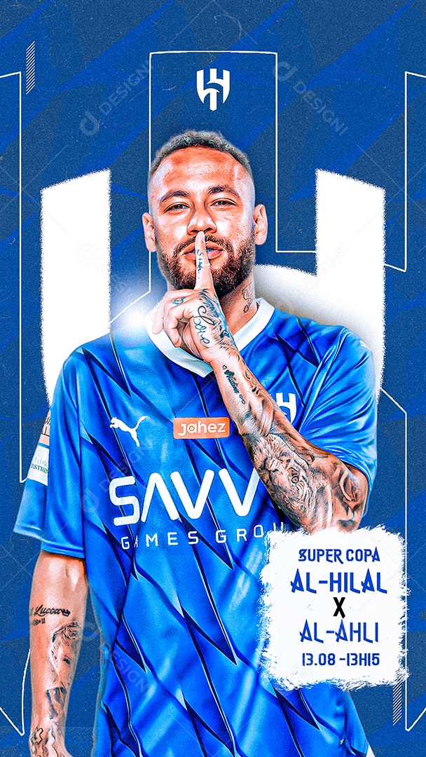 Flyer Matchday Neymar Al-hilal Social Mídia PSD Editável