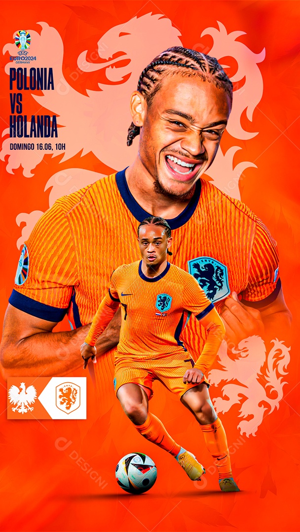 Flyer Matchday Xavi Simons Holanda Social Mídia PSD Editável