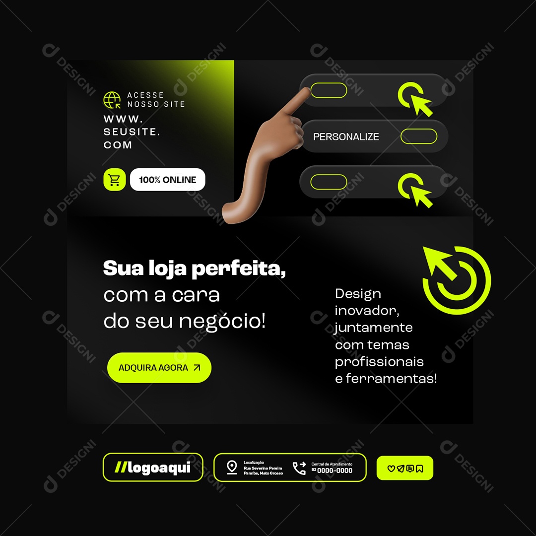 Loja Online Design Inovador Social Media PSD Editável