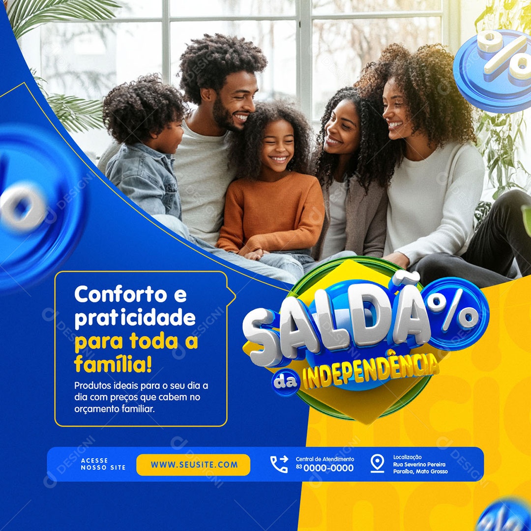 Saldão da Independência Loja Eletrodomésticos Conforto Social Media PSD Editável